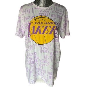 NBA Los‎ Angeles Lakers crew white basketball print t shirt Medium